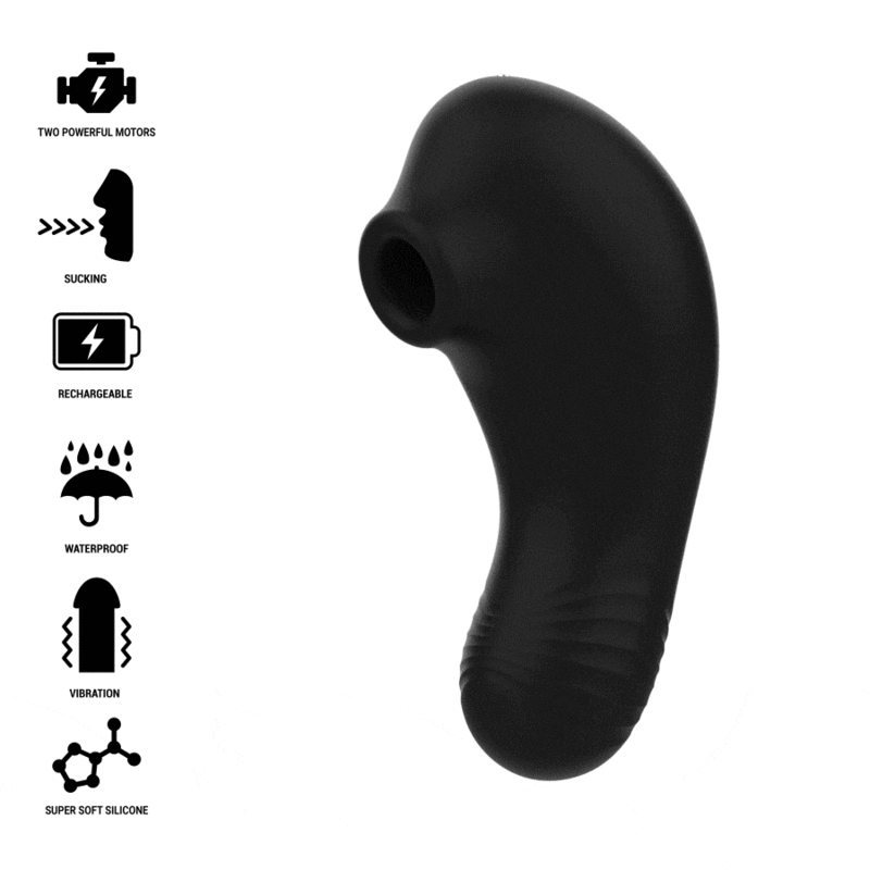 RITHUAL SHUSHU PRO vibrador y succionador de clítoris de bolsillo negro