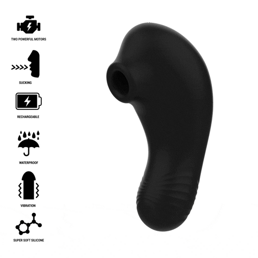 RITHUAL SHUSHU PRO vibrador y succionador de clítoris de bolsillo negro