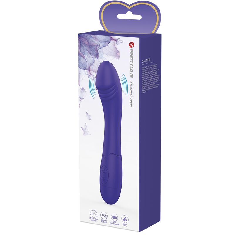PRETTY LOVE ELEMENTAL-YOUTH dildo vibrador para vagina en silicona con USB, en caja
